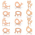 12 Pcs Teething Toys for Babies, Natural Wooden Teething Rings, Handmade Hanging Ring Set, Pain Relief for Infants