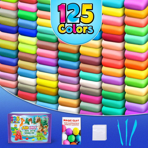 125 ESSENSON Air Dry Clay Colors, Modeling Clay for Kids, DIY Molding Magic Clay, Gift for Kids