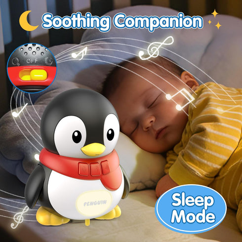 Pobaiyi 6-12 Tummy Set Baby Toys Months Musical Dancing Talking Penguin Time Toys Mama and Babys, Light Up Crawling