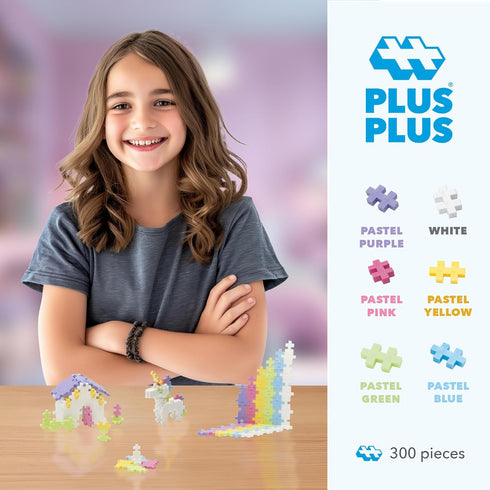 PLUS PLUS Open Play Set, 300 Piece, Pastel Color Mix, Building Stem Toy, Mini Puzzle Blocks for Kids