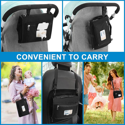 Accmor Waterproof Travel Baby Changing Mat - Portable Diaper Changing Pad in Black