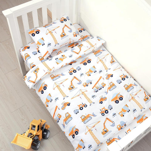3 Set Set Set Sets JISEN Piece Crib Bedding Soft Baby Crib Bedding Construction Trucks Crib Comforter - Comforter Sheet