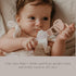 (0mo+), Suavinex Bonhomia Premium Baby Pacifier Clip with Ribbon, Stylish Binky Clips with Double Sided Design, Baby