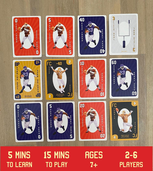 Fast, Fun Football Card Game for Families, Games Nights, Vacations & Tailgates | Enjoyed by Kids, Teens and Adults |