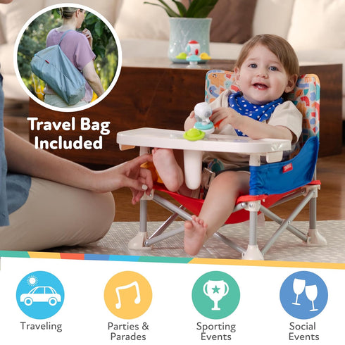 6+ 3-Point Summer Nuby Pop-Up Booster Seat with Removable Tray - Months - Portable Booster Seat for Floor