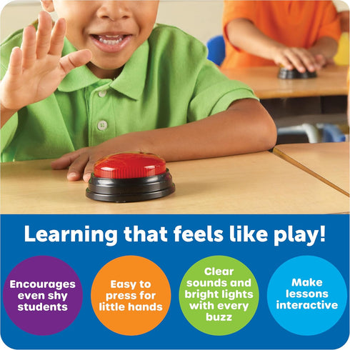 Learning Resources Lights and Sounds Buzzers - Classroom Must Haves Supplies, Kids Toys, Sound Effect Button, Family