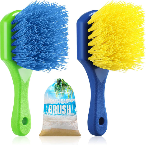 Remerry 2 Pcs Beach Sand Remover Brush with Drawstring Bag, Beach Accessories