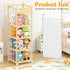 Stuffed Animal Storage,Wooden Zoo Toy Organizer with Wheels & Hanging Net, Cute Plush Toy Display Stand for Kids