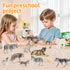 14PCS 3 4 5 6 7, Wolf Toy Animal Figurines, Realistic Plastic Zoo Safari Animal Toys for Toddlers Forest Wolf Animals