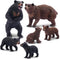 Toymany 6PCS Bear Figurines, Realistic Forest Animals Bear Family Toy Set for Kids