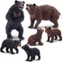 Toymany 6PCS Bear Figurines, Realistic Forest Animals Bear Family Toy Set for Kids