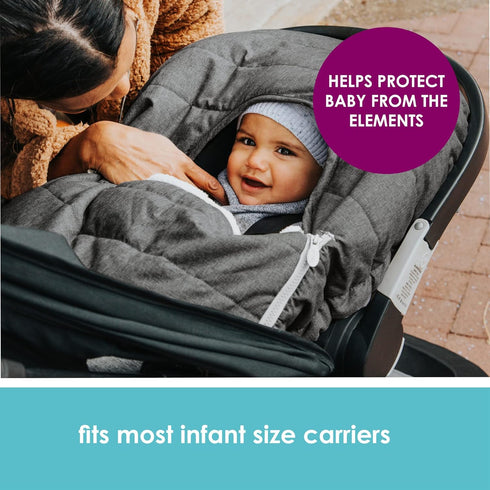 Heather Gray Baby Car Seat Cover - Versatile Blanket-Style Stroller & Carrier Cover
