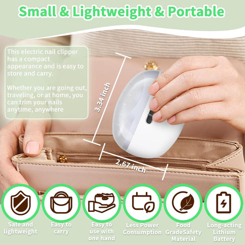 3 1 Trimmer LOQOMI Electric Nail Clipper in Design, Automatic Baby Nail Suitable for Night Lighting During Baby