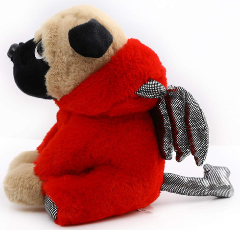 Pug Devil Stuffed Animal, Plushies Dog in Devil Costume, Funny Plush Toys for Kids, 12 Inch