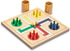 2-in-1 Set 11.3 inches Yellow Mountain Imports Reversible Wooden Snakes and Ladders, Ludo Game