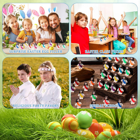 Barydat 200 Pack Mini Jesus Figurines, Tiny Jesus Toys for Thanksgiving Day Sunday School Baptism Gifts