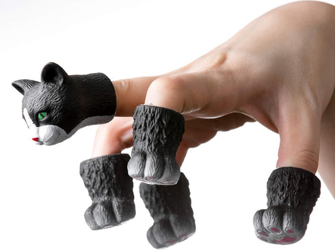 AQKILO Cat Finger Puppet Set, Novelty Animal Theater Props, Fun Gifts for Kids