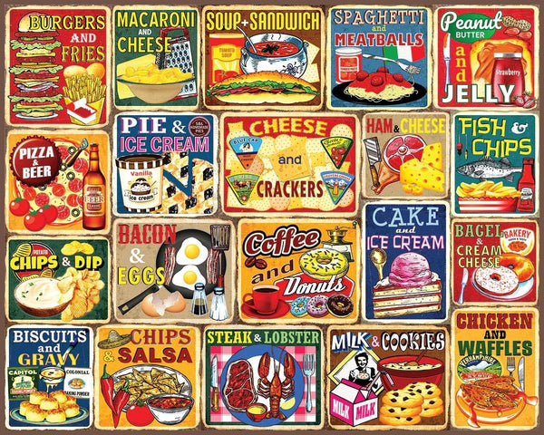 White Mountain 1000 Piece Jigsaw Puzzle Nostalgic Vintage Collage Puzzles with Large