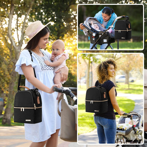 Pack 6 9 Breastmilk Cooler Bag with Ice Fits Baby Bottles up to Ounce, Breast Milk Pump Cooler Bag with Shoulder Strap