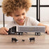 1/64 45967 ERTL Black Semi Truck with Cattle Trailer and Cattle