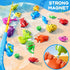 LILYBUDS 3-5 4-8, 3 4 5 6 7 8 Magnetic Fishing Game Toys for Kids Toddlers Water Table Bathtub Toys with Pole Rod Net