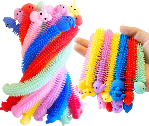 24 Pack Prefilled Easter Eggs with Bunny Stretchy Strings Sensory Fidget Toys Inside Great for Kids Aduts Toddlers