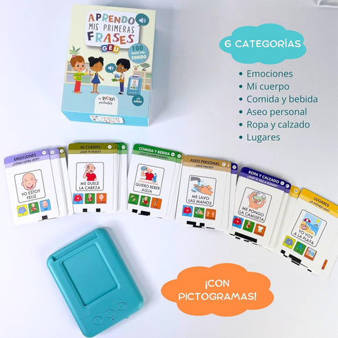 Editorial GEU Toddler Educational Toys | Spanish Learning for Kids | Montessori Talking Flashcards - Pocket Speech |