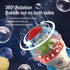 Automatic Bubble Machine, 360° Rotatable Rocket Bubble Blower with Lights & Music for Kids, Indoor Outdoor Use