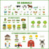 92 3-8 BONNYCO Felt Board for Toddlers with Animal Farm Figures. Montessori and Sensory Toys, Birthday Gifts for Kids