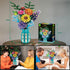 ZONECYTD Set 1853pcs Flowers Bouquet Toys Building Blocks with Vase, Roses, Sunflower, Hyacinth, Hydrangea, Artificial