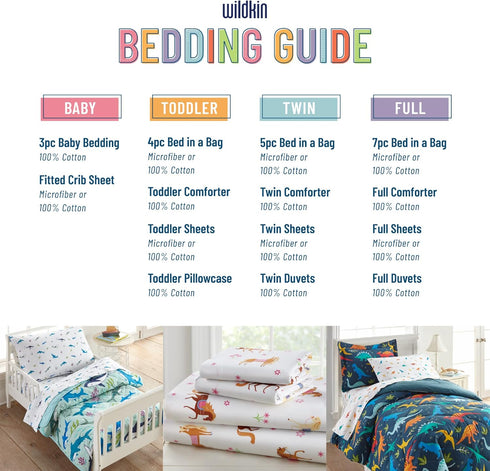 Wildkin Kids 100% Cotton Fitted Crib Sheet, 52 x 28 x 8 Inches, Super Soft & Breathable for Boys and Girls