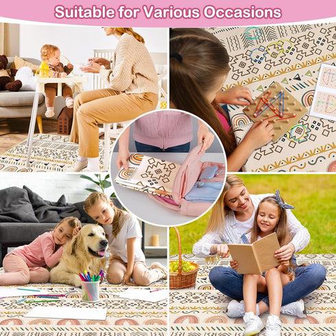 51x51 Inches Basumee Splat Mat High Chair Mat Waterproof Baby Play Splat Mat for Under High Chair Food Catcher