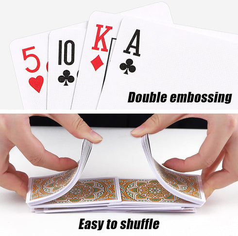 Playing Cards 2 Pack - Standard Poker Cards Professional Set, Fun Card Games for Adults, Easy Shuffle