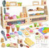 SIMPLIPLAY 2 in 1 Portable Wooden Ice Cream Toy & Cookie Play