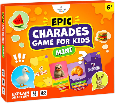 Epic Charades Mini Game for Kids Ages 6+ Travel-Friendly Mini Edition 80
