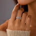 14K S925 LOVECOM Gold Plated Filled Fidget Rings With Opal Sterling Silver Adjustable Open Anxiety Ring for Women Cute
