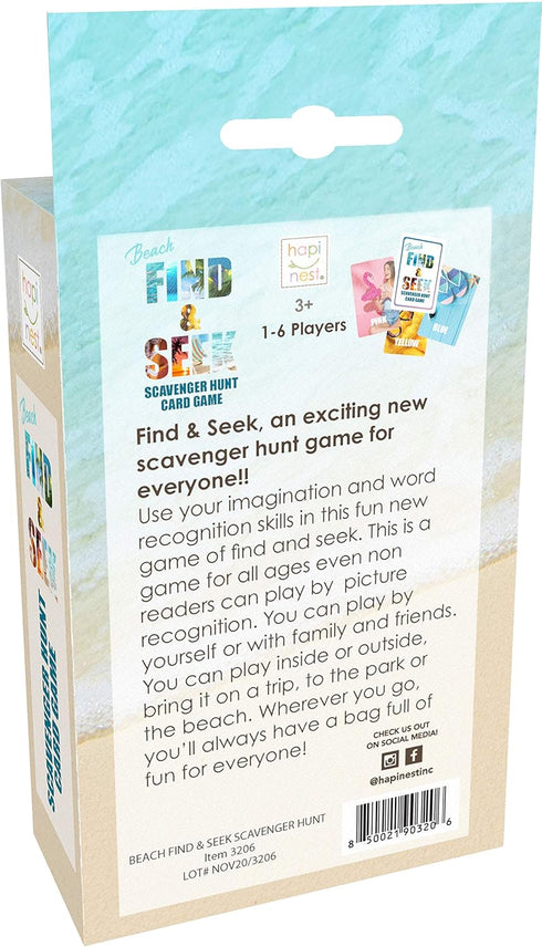 Hapinest Find and Seek Scavenger Hunt Card Game for Kids, Beach Edition