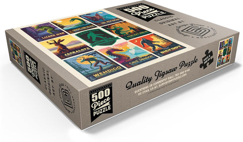 MyPuzzle Legends of The National Parks - Edition 1, Vintage Poster - Premium 500 Piece Jigsaw Puzzle for Adults