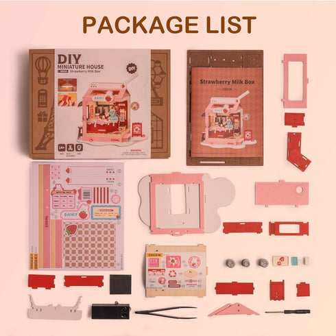 14+, DIY Mini House Building Miniature Kit Milkbox, Miniverse Lifestyle Bookshelf Decoration, Cute Craft Kits for Women