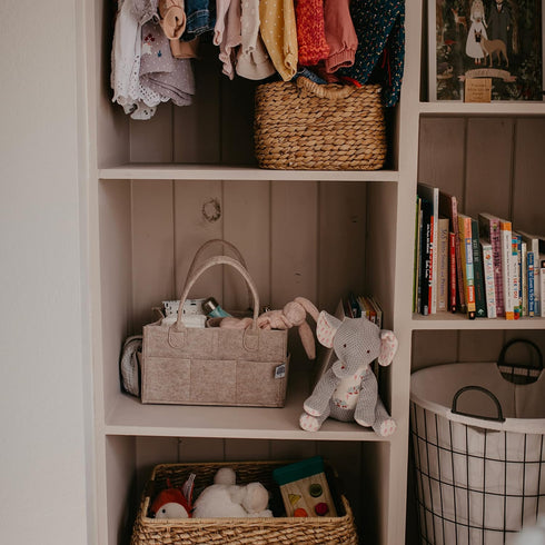 Parker Baby Diaper Caddy - Large Nursery Storage Bin and Car Organizer for Diapers and Wipes
