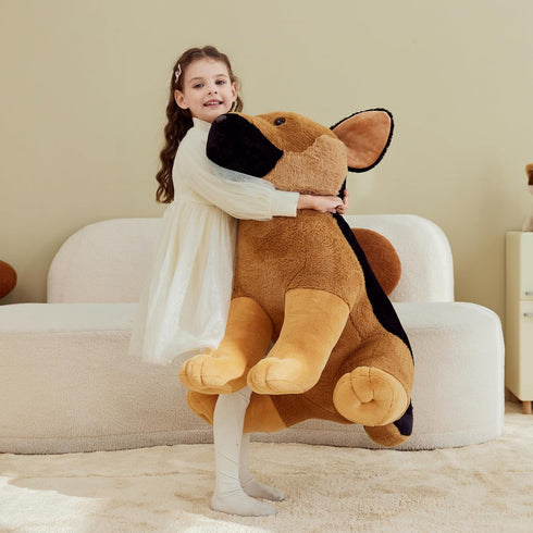IKASA Giant German Shepherd Dog Stuffed Animal Plush Toy - 26" Jumbo Soft Fluffy Plushie, Gifts for Kids