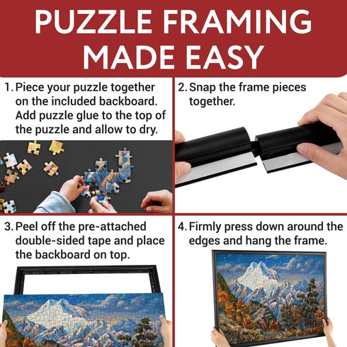 2-Pack 20x27 1000 Impresa Jigsaw Puzzle Display Frame Kit - in Black - Easy Snap-Together Puzzle Board Backing