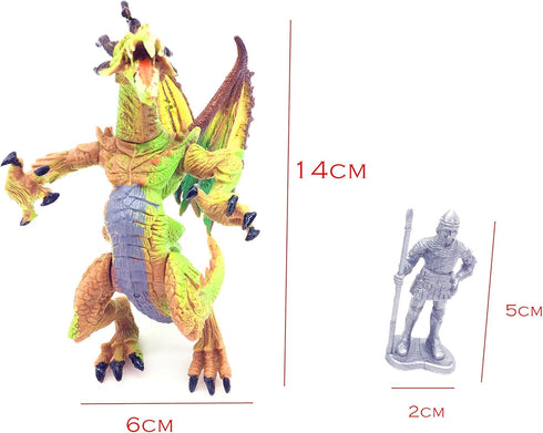 Dragon Knight Action Figure Horse with Lance, Fantasy World Ancient Soldiers Warriors Army Cavalry Toys