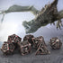 DND Dice, Hollow D&D Metal Dice Set with Gift Box, 7 PCs Steampunk Polyhedral Dice for RPG Games