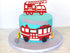 Fire Truck Cake Topper - Glitter Fireman Themed Party Decoration for Graduation or Birthday Party Supplies