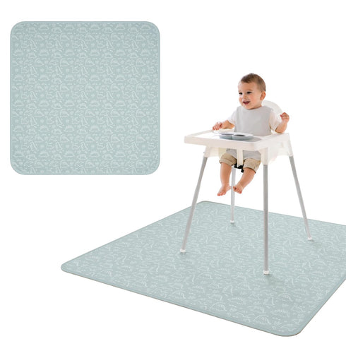 BapronBaby Dino Friends Sage Splash Mat - Waterproof Catch-All for Under High