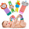 Baby Rattle Set with Cotton Socks and Wrist Strap, Infant Sensory Toys for 0-12 Months, Gifts for Boys and Girls