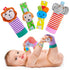 Baby Rattle Set with Cotton Socks and Wrist Strap, Infant Sensory Toys for 0-12 Months, Gifts for Boys and Girls