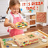 3+, Playset 3 4 5 6 Wooden Pizza Toy - Montessori Pretend Play Food for Ages Educational Learning Toy Wooden with Bake