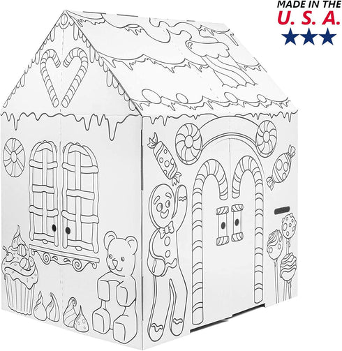 Easy Playhouse Gingerbread House - Kids Art & Craft for Indoor Fun, Decorate & Personalize